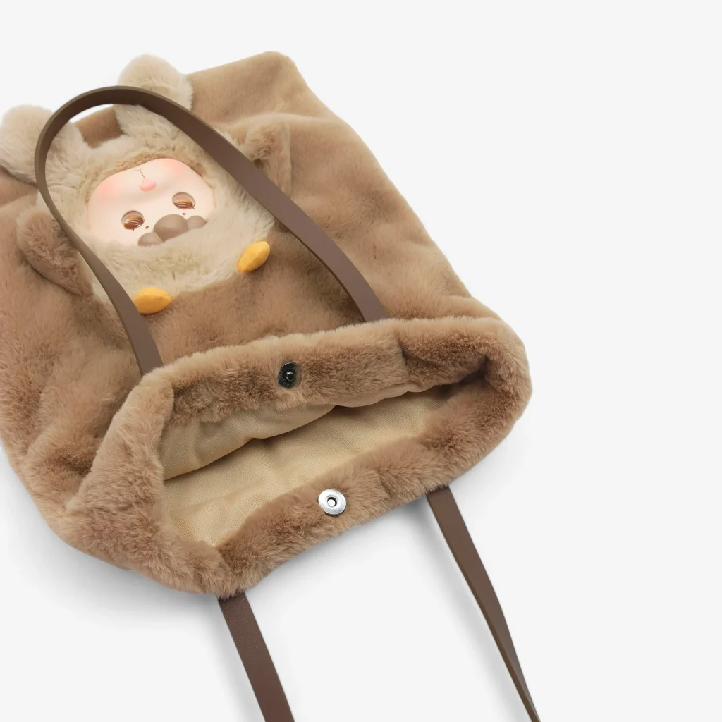 Bre Latte Plush Shoulder Bag - Image 4